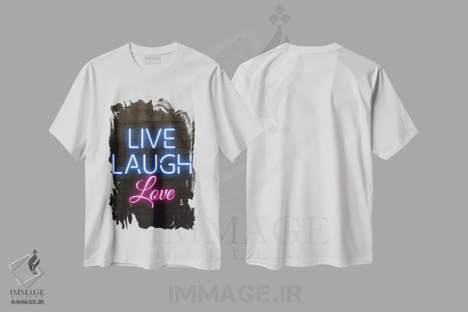 تیشرت سفید طرح دار زندگی کن، بخند، دوست بدار، هنر دیجیتال اثر فیشرکرافت | immage.ir