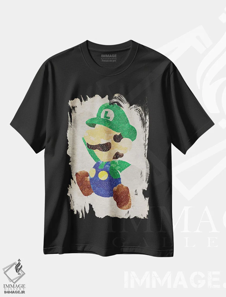 تیشرت مشکی طرح دار لوئیجی، هنر دیجیتال اثر فیشرکرافت | فروشگاه ایماژ