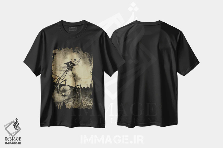 تیشرت مشکی طرح دار همرزم افتاده جنگ دنیاها، هنر دیجیتال اثر فیشرکرافت | immage.ir
