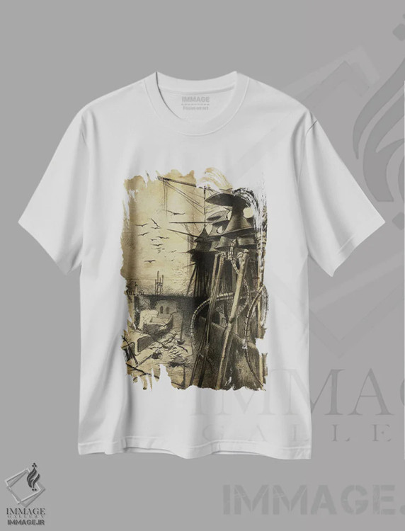 تیشرت سفید طرح دار دشمنان پنهان جنگ دنیاها، هنر دیجیتال اثر فیشرکرافت | immage.ir