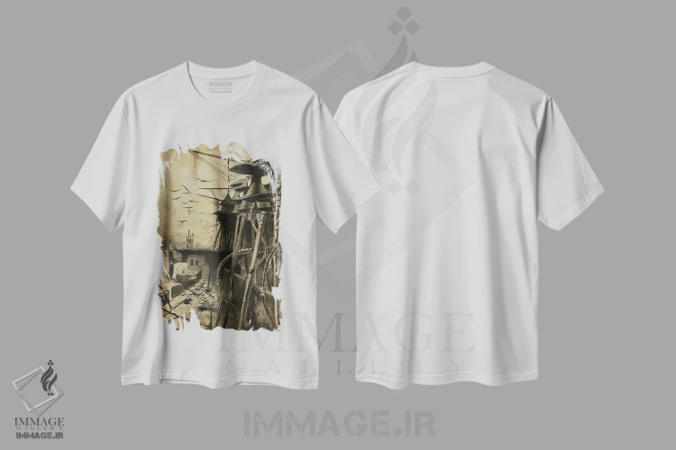 تیشرت سفید طرح دار دشمنان پنهان جنگ دنیاها، هنر دیجیتال اثر فیشرکرافت | immage.ir