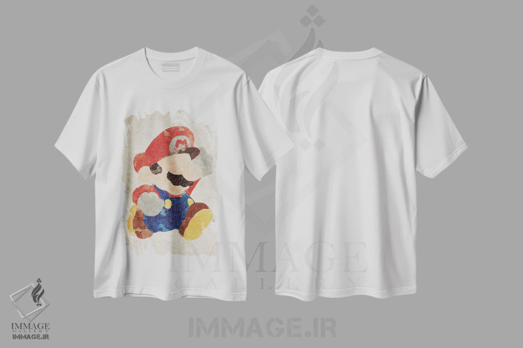 تیشرت سفید طرح دار ماریو، هنر دیجیتال اثر فیشرکرافت | فروشگاه ایماژ