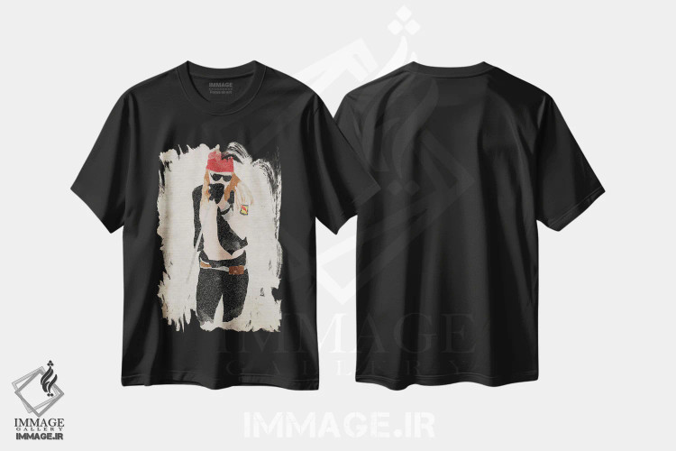 تیشرت مشکی طرح دار اکسل رُز، هنر دیجیتال اثر فیشرکرافت | immage.ir