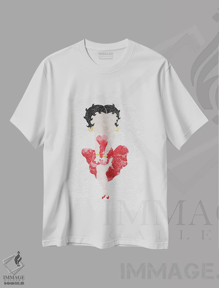 تیشرت سفید طرح دار بتی بوپ اثر فیشرکرافت | immage.ir