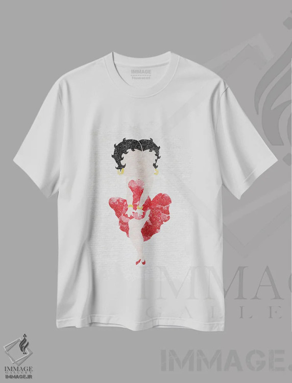 تیشرت سفید طرح دار بتی بوپ اثر فیشرکرافت | immage.ir