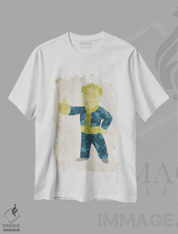 تیشرت سفید طرح دار والت بوی فال آوت، هنر دیجیتال اثر فیشرکرافت | فروشگاه ایماژ