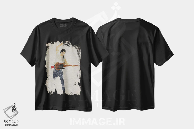 تیشرت مشکی طرح دار بروس اسپرینگستین، هنر دیجیتال اثر فیشرکرافت | immage.ir