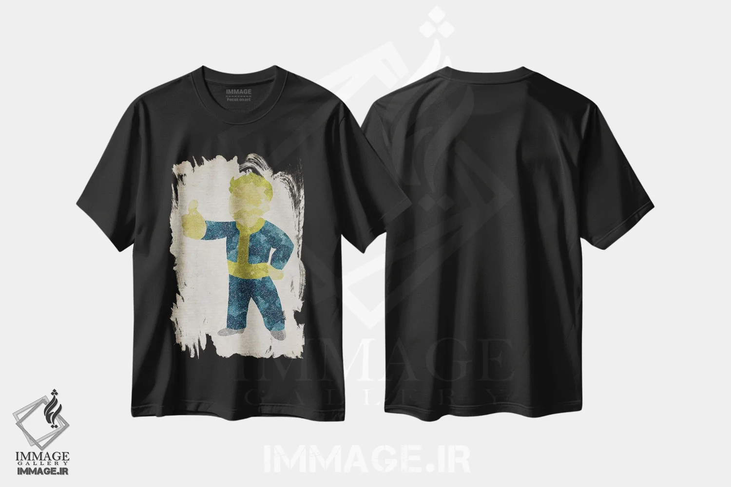 تیشرت مشکی طرح دار والت بوی فال آوت، هنر دیجیتال اثر فیشرکرافت | immage.ir