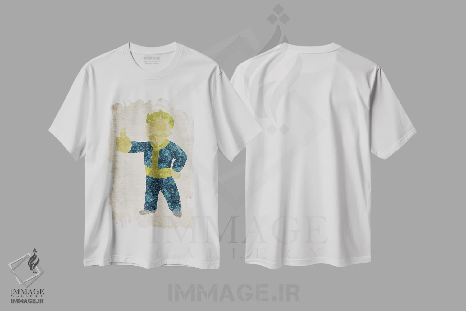 تیشرت سفید طرح دار والت بوی فال آوت، هنر دیجیتال اثر فیشرکرافت | فروشگاه ایماژ