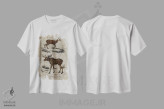 تیشرت سفید طرح دار گوزن شمالی، تزئینی اثر فیشرکرافت | immage.ir