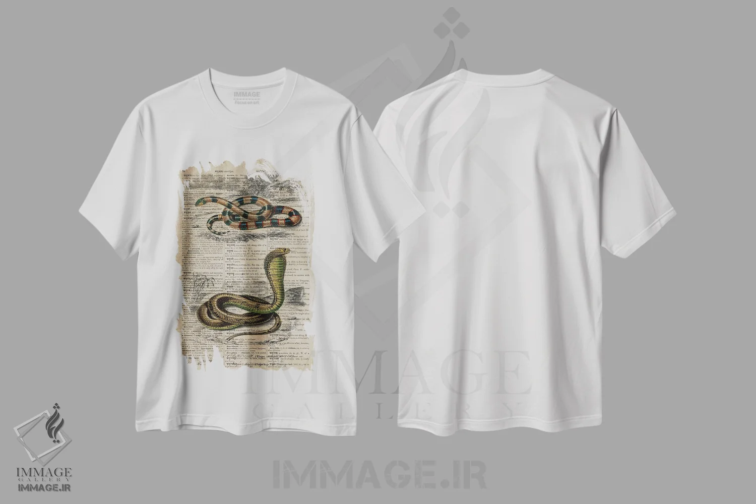 تیشرت سفید طرح دار مارها، دکوراسیون جایگزین اثر فیشرکرافت | immage.ir