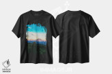 تیشرت مشکی طرح دار جنگل و کوهستان، هنر دیجیتال اثر فیشرکرافت | فروشگاه ایماژ