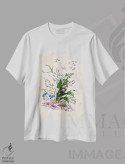 تیشرت سفید طرح دار گل سوسن دره ای کلاسیک، دکوراسیون جایگزین اثر فیشرکرافت | فروشگاه ایماژ