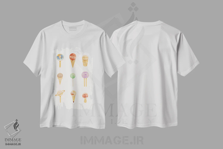 تیشرت سفید طرح دار سیاره نما سوگاریوم، تزئینی اثر فلوران بُدار | immage.ir