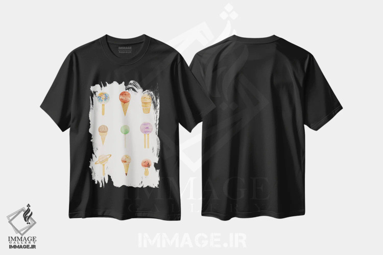 تیشرت مشکی طرح دار سیاره نما سوگاریوم، تزئینی اثر فلوران بُدار | فروشگاه ایماژ