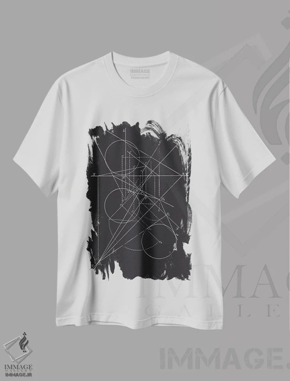تیشرت سفید طرح دار قطب نماها روی رنگ آبی، دکوراسیون جایگزین اثر فلوران بُدار | immage.ir
