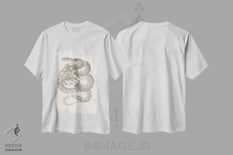تیشرت سفید طرح دار خزندگان، دست نقاشی و طراحی دستی اثر فلوران بُدار | immage.ir