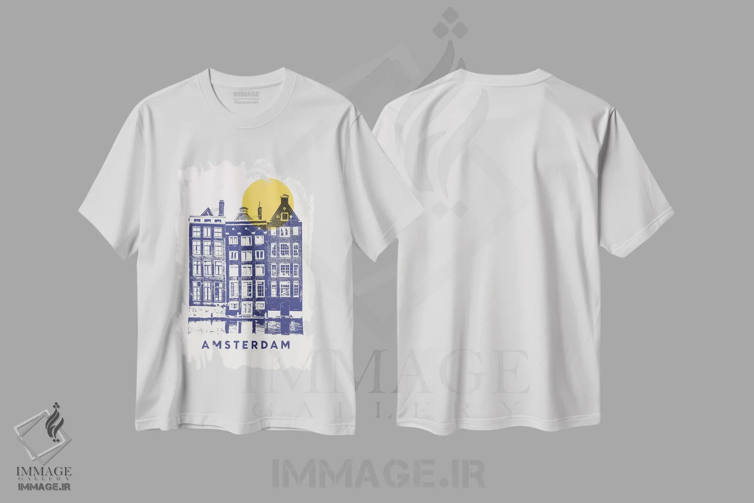 تیشرت سفید طرح دار آمستردام، تزئینی اثر فلوران بُدار | immage.ir