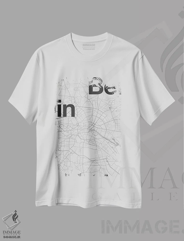 تیشرت سفید طرح دار نقشه برلین، تزئینی اثر فلوران بُدار | immage.ir