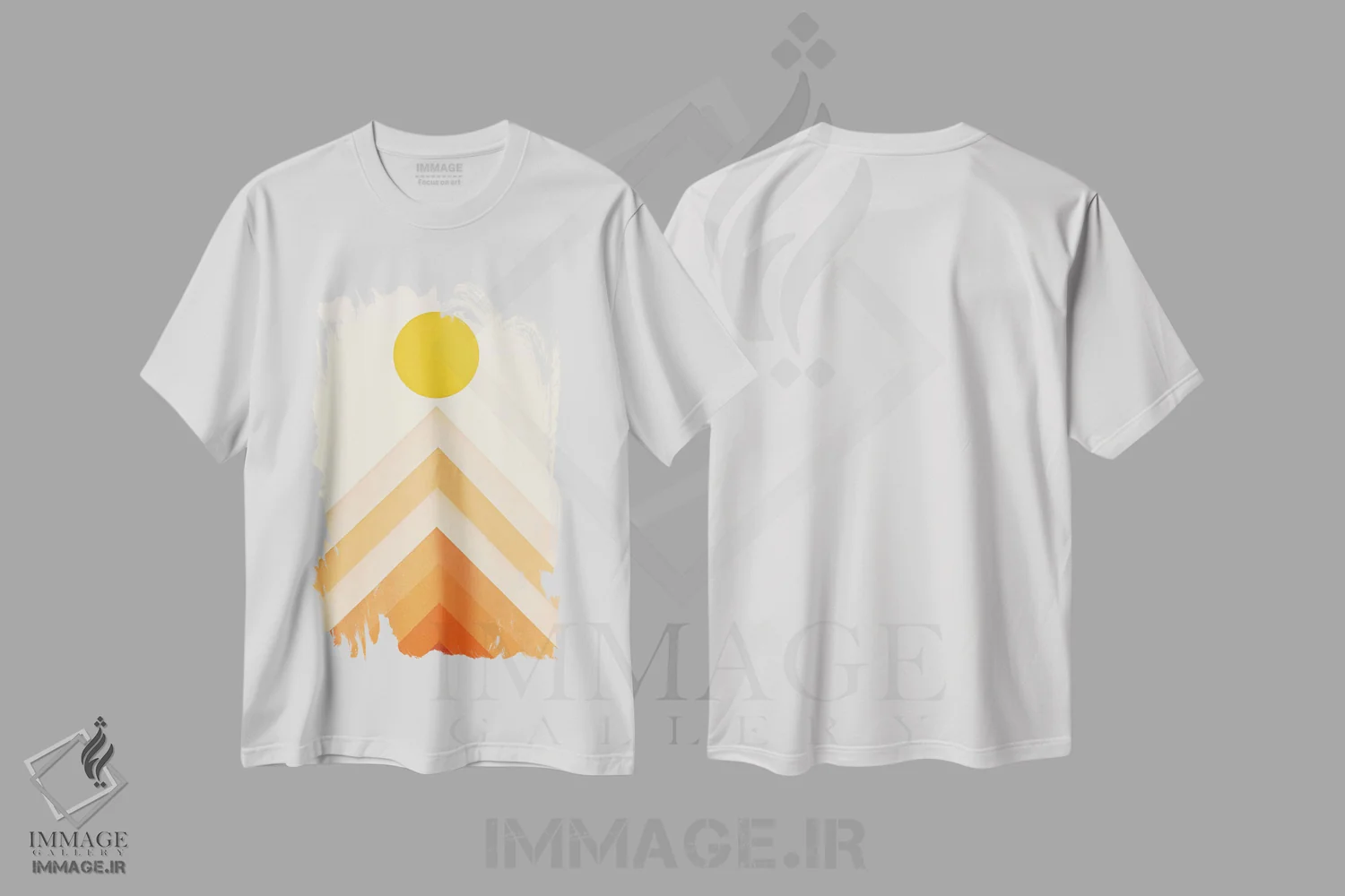 تیشرت سفید طرح دار چشم انداز کوهستانی ۴، تزئینی اثر فلوران بُدار | immage.ir