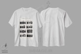 تیشرت سفید طرح دار دوربین های عکاسی، تزئینی اثر فلوران بُدار | فروشگاه ایماژ
