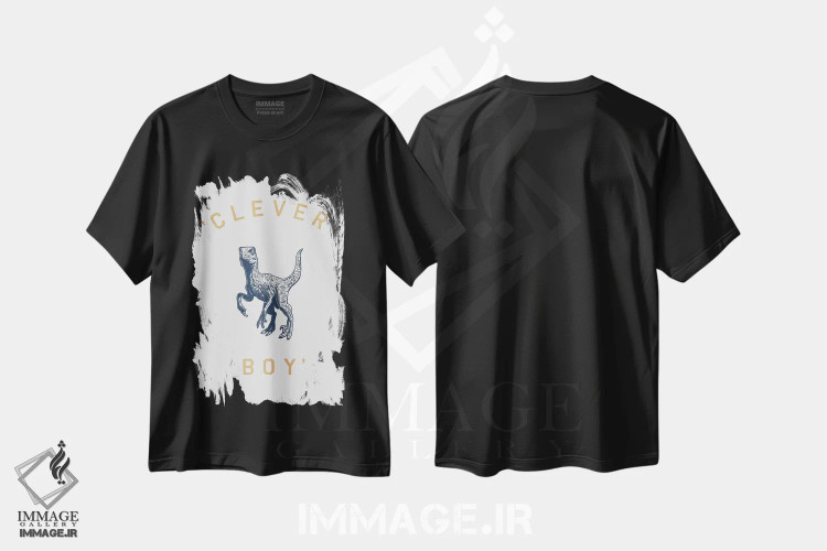 تیشرت مشکی طرح دار پسر باهوش، تزئینی اثر فلوران بُدار | immage.ir