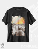 تیشرت مشکی طرح دار آسمان رنگین کمان بالای پاریس، تزئینی اثر فلوران بُدار | فروشگاه ایماژ