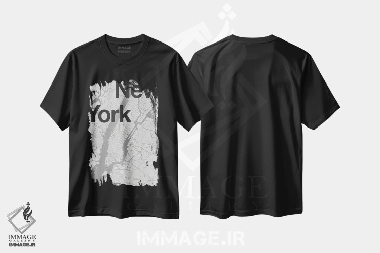 تیشرت مشکی طرح دار نیویورک، تزئینی اثر فلوران بُدار | فروشگاه ایماژ