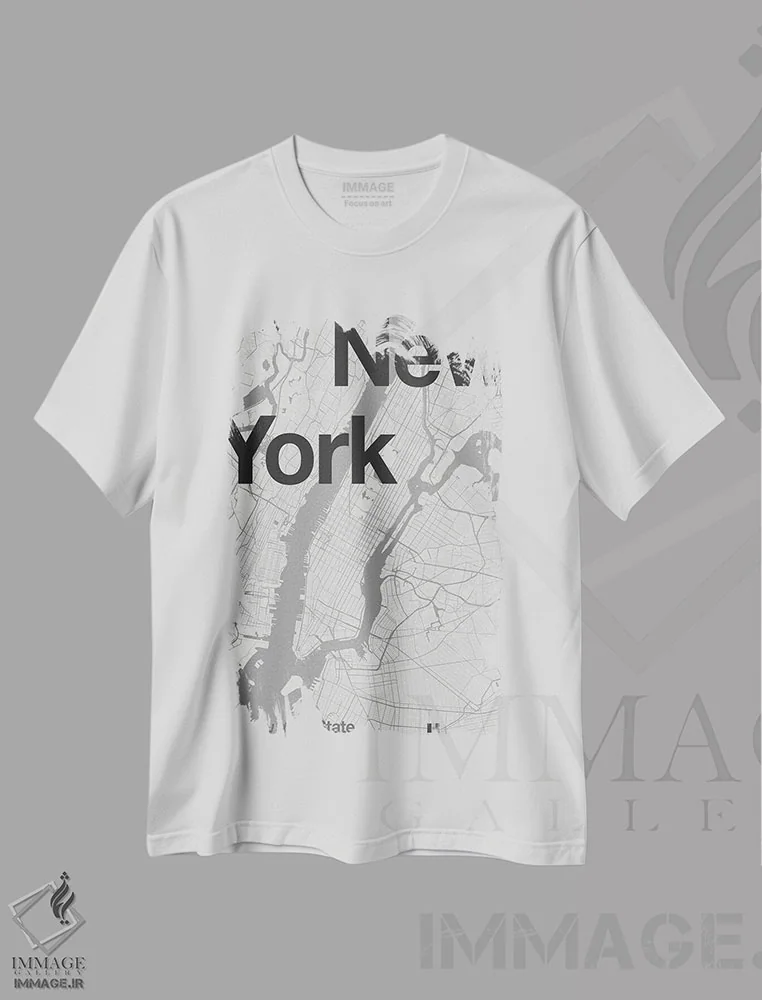 تیشرت سفید طرح دار نیویورک، تزئینی اثر فلوران بُدار | immage.ir