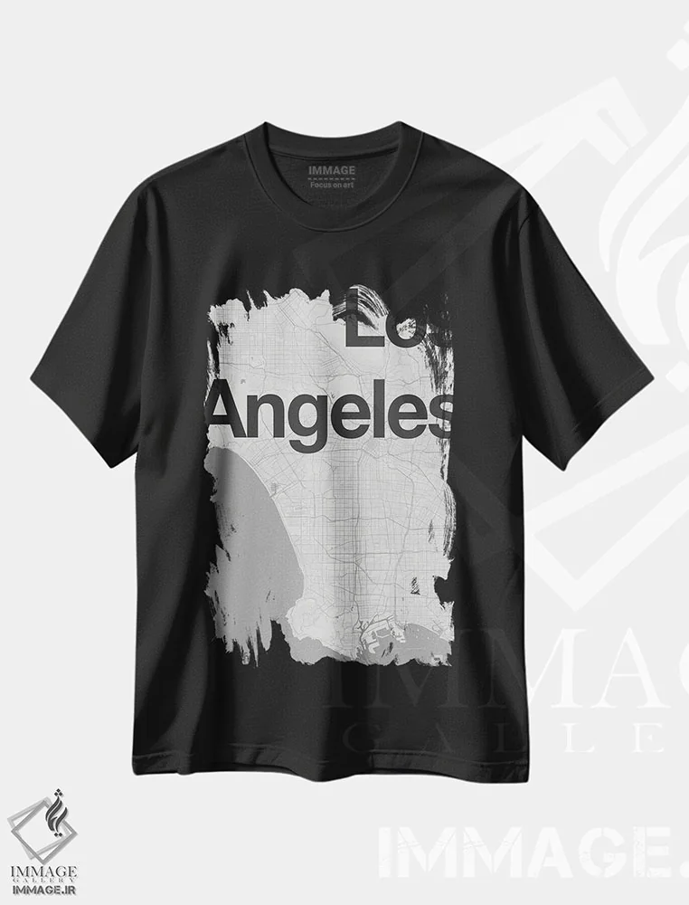 تیشرت مشکی طرح دار لس آنجلس، تزئینی اثر فلوران بُدار | immage.ir