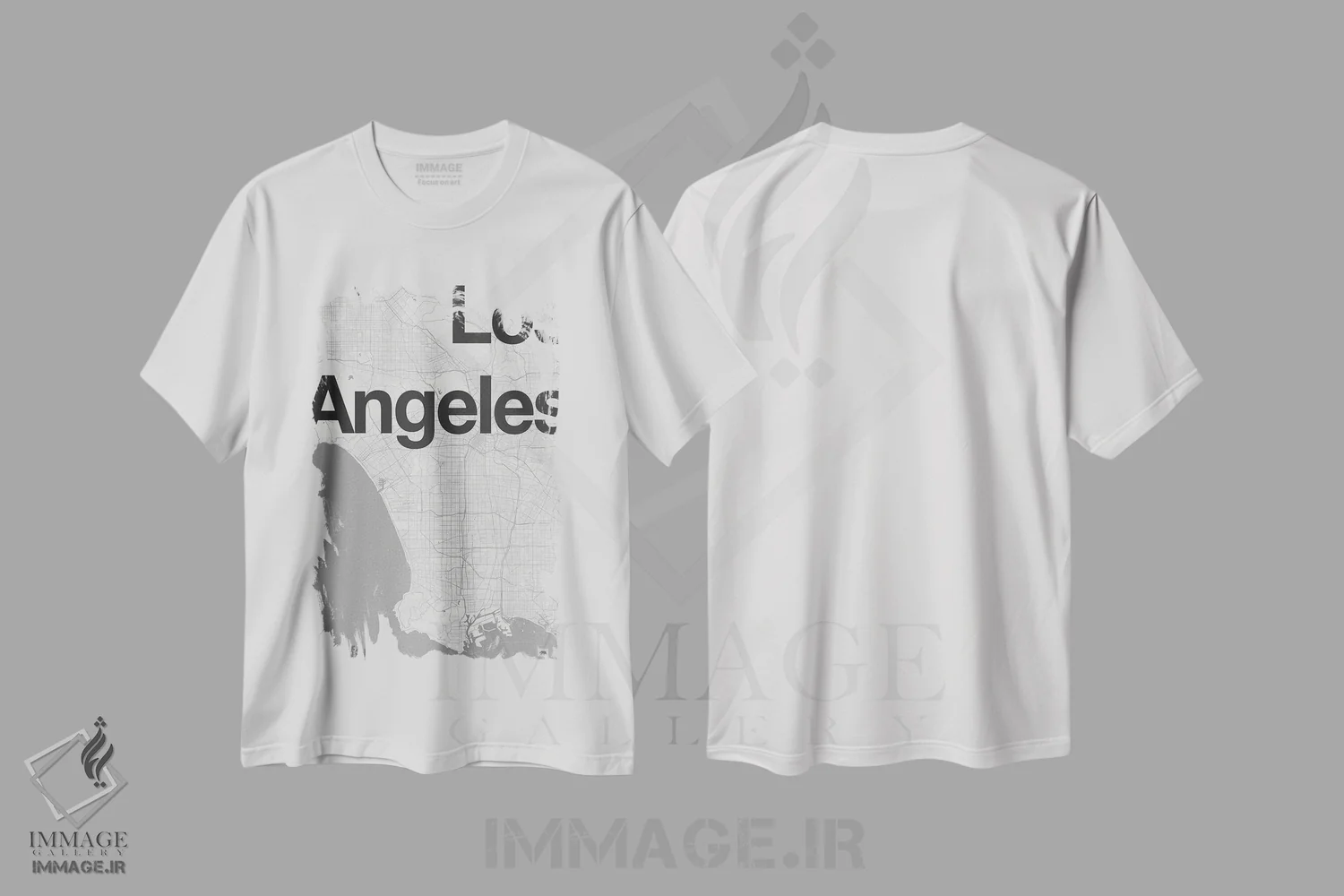 تیشرت سفید طرح دار لس آنجلس، تزئینی اثر فلوران بُدار | فروشگاه ایماژ