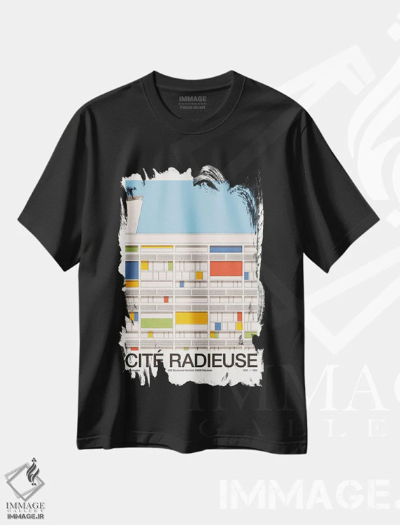 تیشرت مشکی طرح دار واحد مسکونی رادیوز مارسی، هنر دیجیتال اثر فلوران بُدار | فروشگاه ایماژ