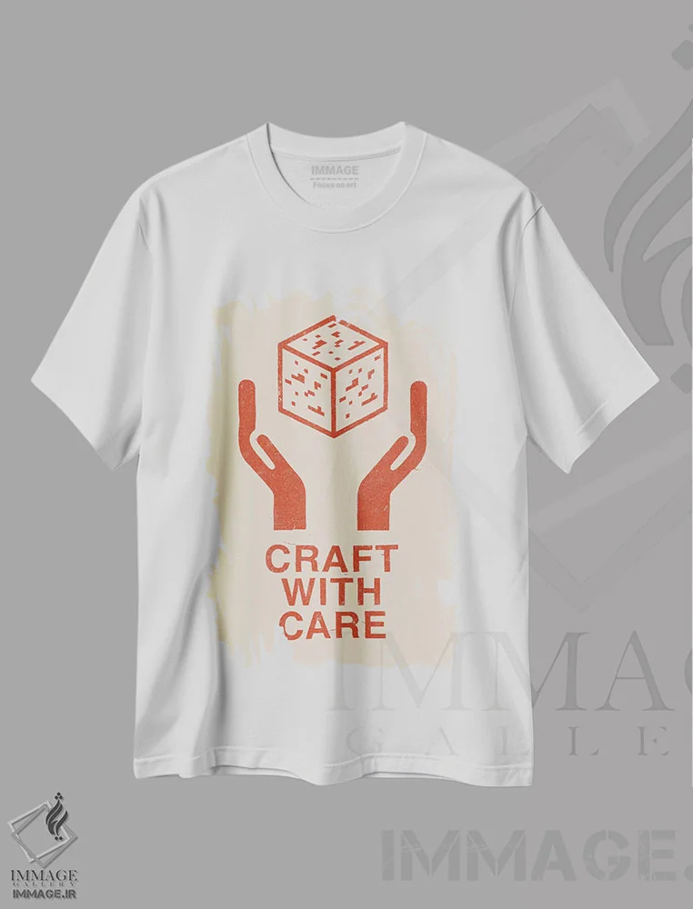تیشرت سفید طرح دار دست سازه با دقت ۱، هنر دیجیتال اثر فلوران بُدار | فروشگاه ایماژ