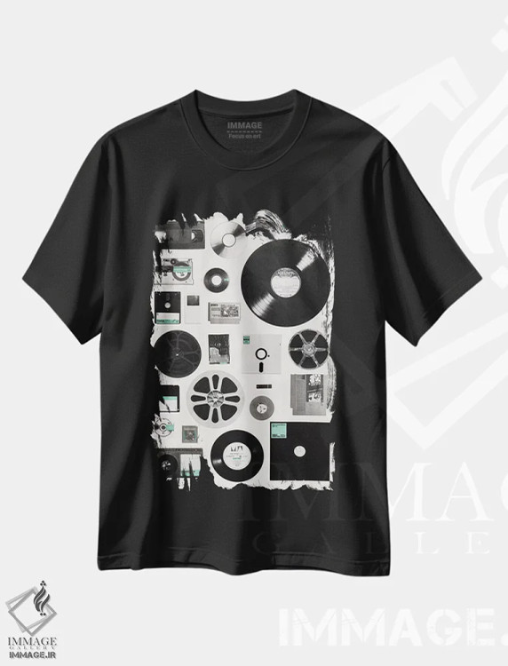 تیشرت مشکی طرح دار داده، تزئینی اثر فلوران بُدار | immage.ir
