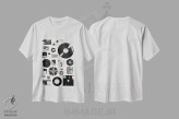 تیشرت سفید طرح دار داده، تزئینی اثر فلوران بُدار | فروشگاه ایماژ