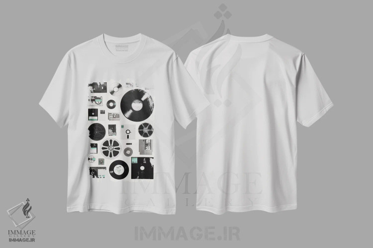 تیشرت سفید طرح دار داده، تزئینی اثر فلوران بُدار | فروشگاه ایماژ