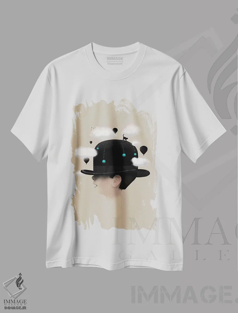 تیشرت سفید طرح دار رویابافی، هنر دیجیتال اثر فلوران بُدار | فروشگاه ایماژ