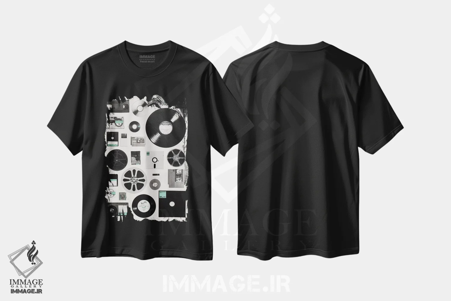 تیشرت مشکی طرح دار داده، تزئینی اثر فلوران بُدار | immage.ir