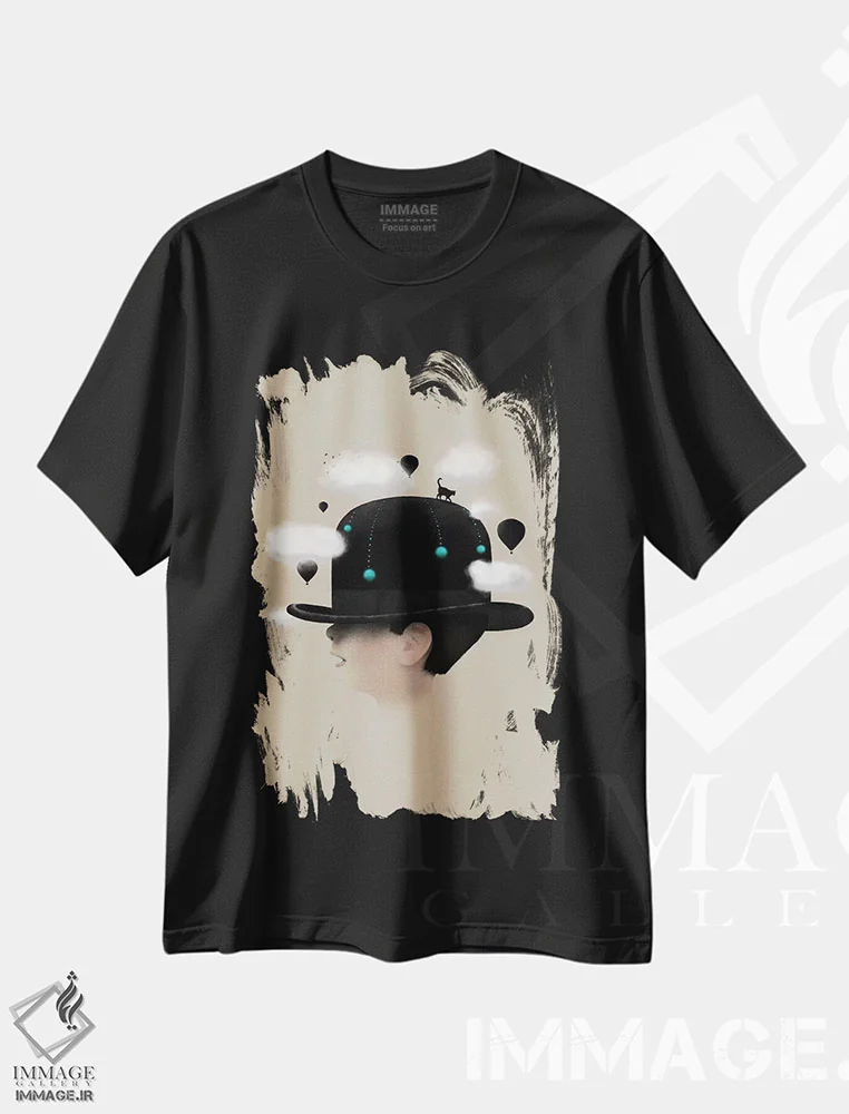 تیشرت مشکی طرح دار رویابافی، هنر دیجیتال اثر فلوران بُدار | immage.ir