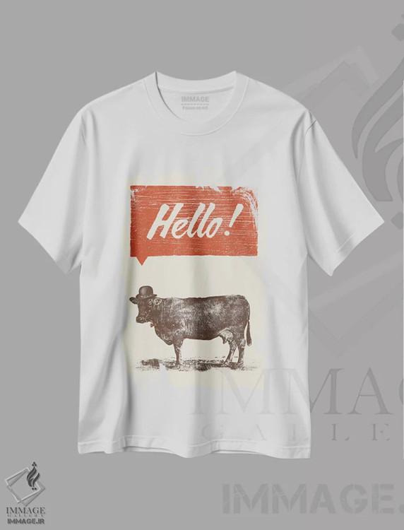 تیشرت سفید طرح دار سلام، دکور روستایی اثر فلوران بُدار | فروشگاه ایماژ