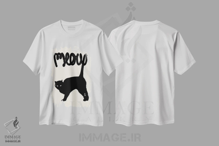 تیشرت سفید طرح دار میو، هنر دیجیتال اثر فلوران بُدار | فروشگاه ایماژ