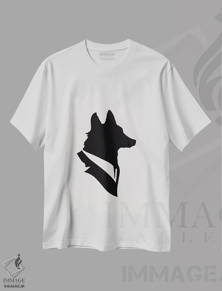 تیشرت سفید طرح دار آقای روباه، هنر تزئینی سیاه و سفید اثر فلوران بُدار | immage.ir