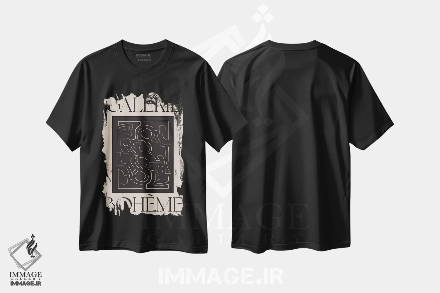 تیشرت مشکی طرح دار زندگی بوهِم ۲، دکور بوهمی اثر فلاور لاو چایلد | immage.ir