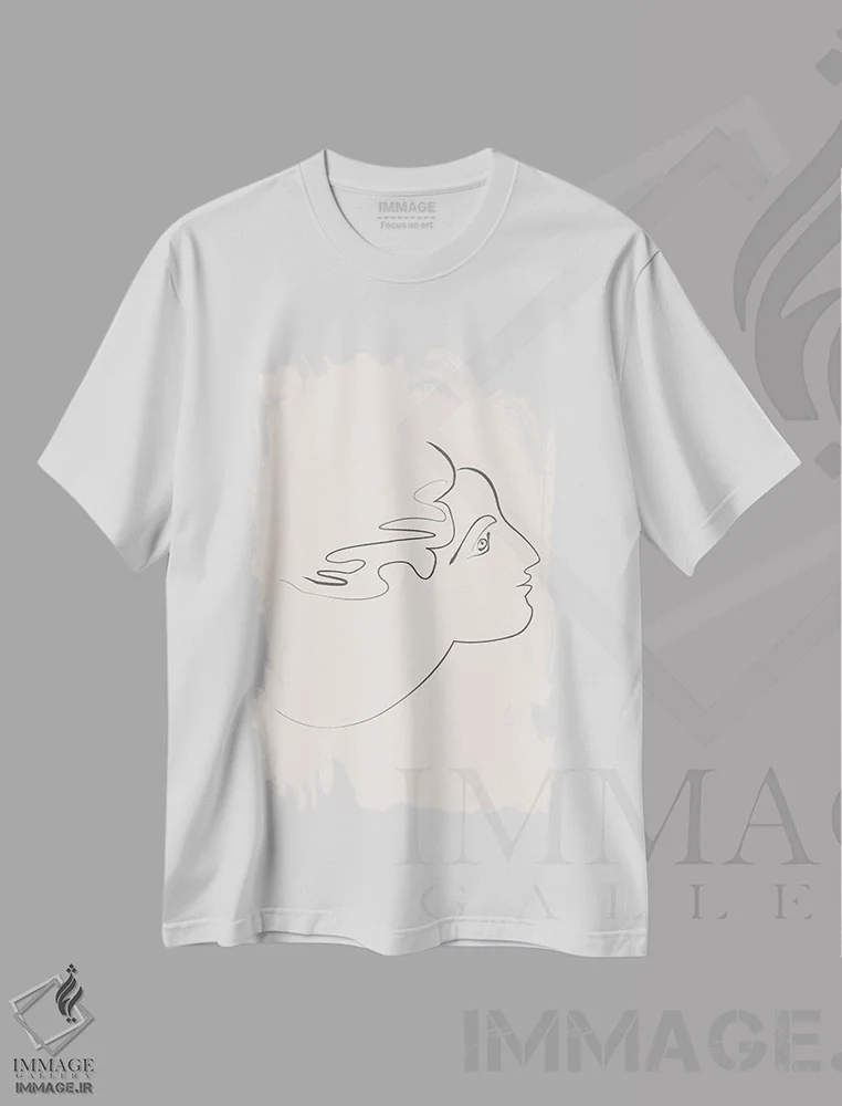 تیشرت سفید طرح دار چهره فرشته، تزئینی اثر فلاور لاو چایلد | فروشگاه ایماژ
