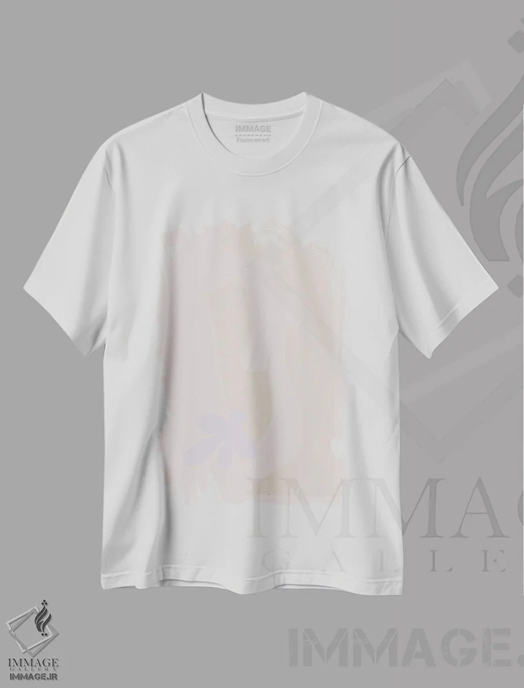 تیشرت سفید طرح دار شکل های زنانه، آبستره اثر فلاور لاو چایلد | immage.ir