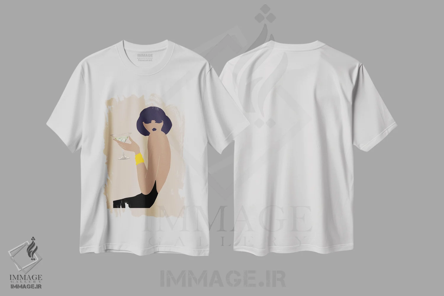 تیشرت سفید طرح دار کوکتل، تزئینی اثر فلاور لاو چایلد | فروشگاه ایماژ
