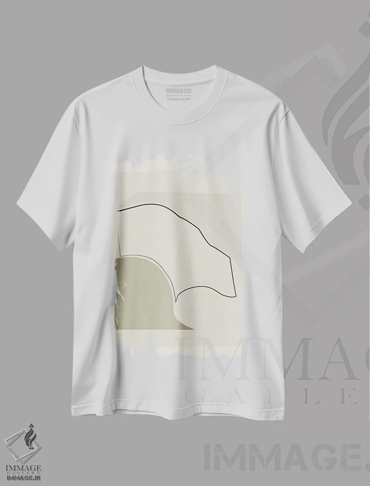 تیشرت سفید طرح دار قوسی شکل اثر فلاور لاو چایلد | فروشگاه ایماژ