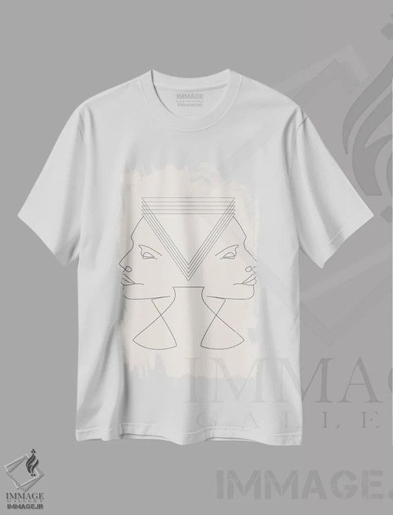 تیشرت سفید طرح دار آینه، تزئینی اثر فلاور لاو چایلد | فروشگاه ایماژ