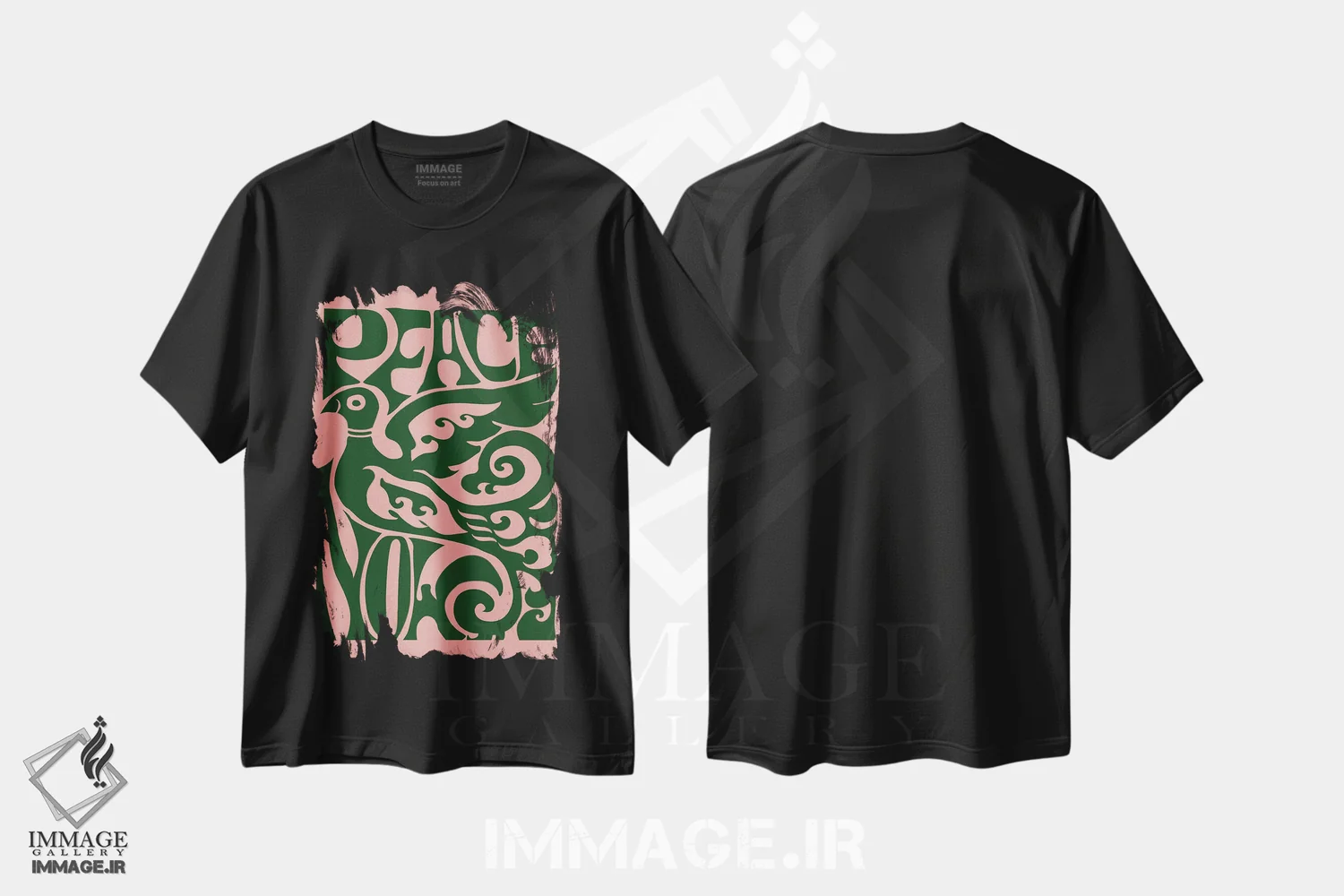 تیشرت مشکی طرح دار صلح اکنون صورتی، تزئینی اثر فلاور لاو چایلد | immage.ir