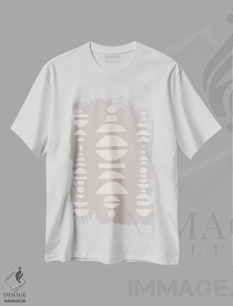 تیشرت سفید طرح دار خوش فرم، آبستره اثر فلاور لاو چایلد | فروشگاه ایماژ